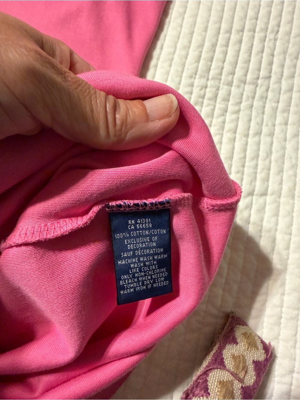 Ralph Lauren Pink Polo Shirt Dress Blue Pony Short Sleeve Cotton L Large - Picture 6 of 6